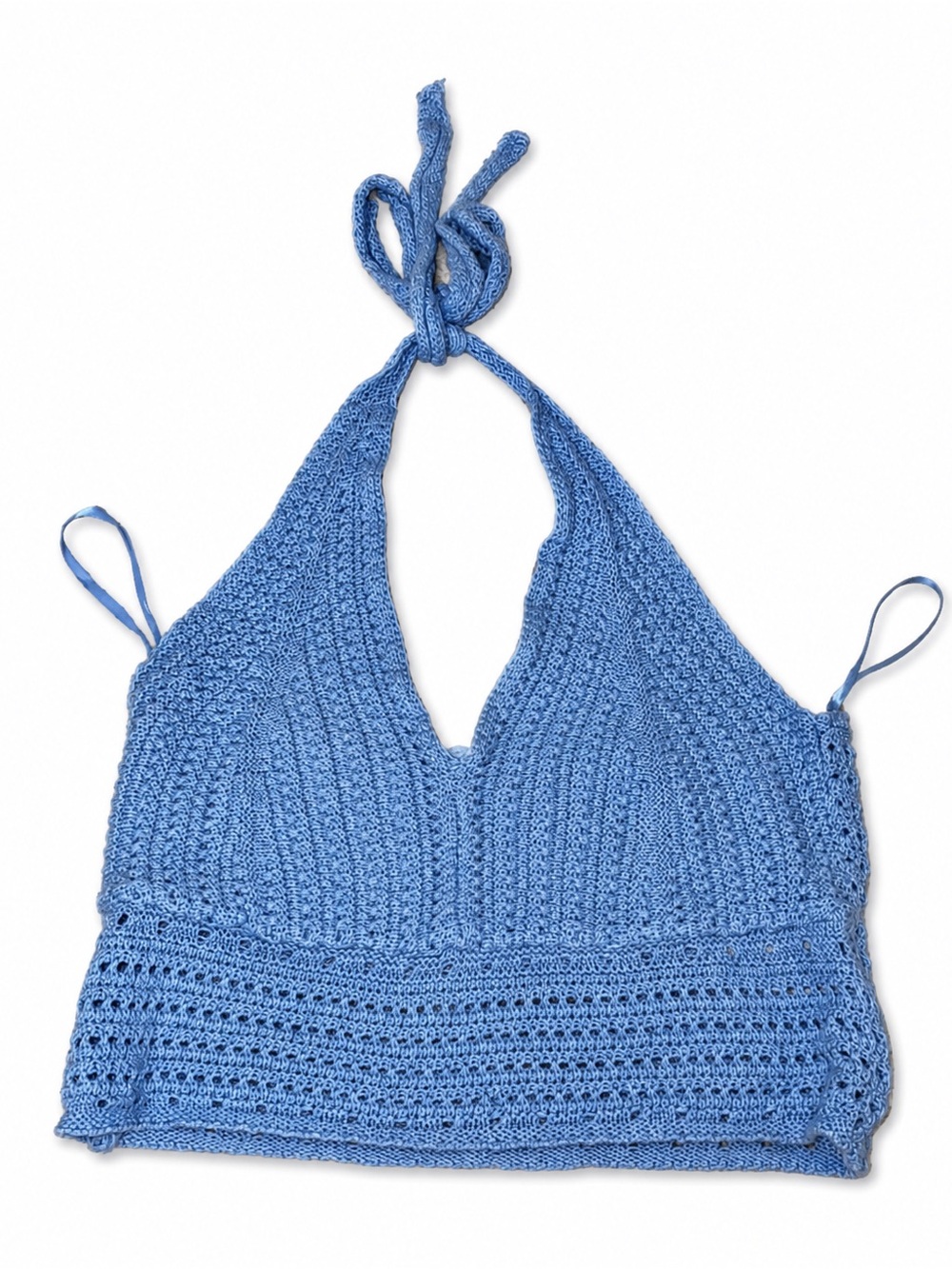 Hollister Blue Crochet Halter Bralette
